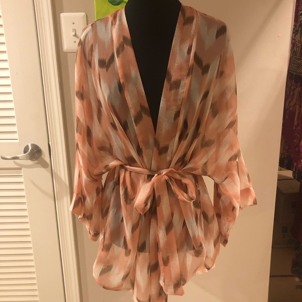 SONOMA coverup one size peach white brown